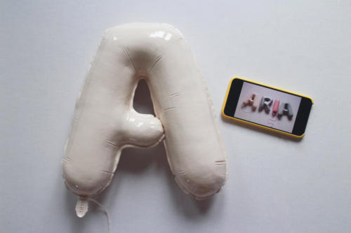 Ceramic letter balloon: A