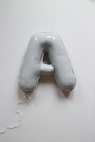 Ceramic letter balloon: A in grey